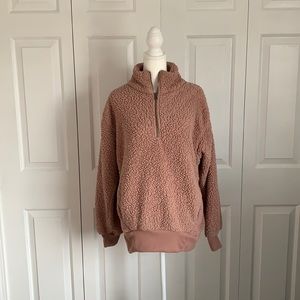 American Eagle teddy jacket in rose size XS.